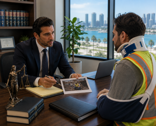 Construction accident attorney meeting with injured worker in San Diego