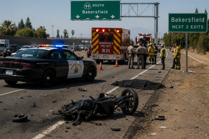 Highway 99 Bakersfield California wrongful death accident scene
