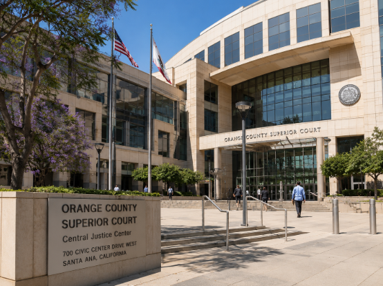 Orange County Central Justice Center in Santa Ana where wrongful death cases are filed