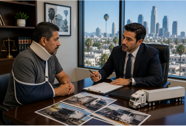Culver Legal attorneys reviewing a truck accident case in Los Angeles