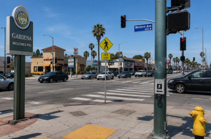Gardena neighborhood street intersection where pedestrian accidents occur