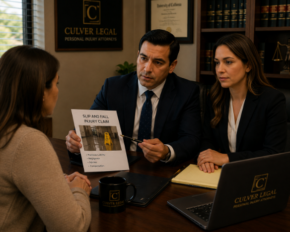 Culver Legal attorneys representing slip and fall injury clients in Bakersfield California